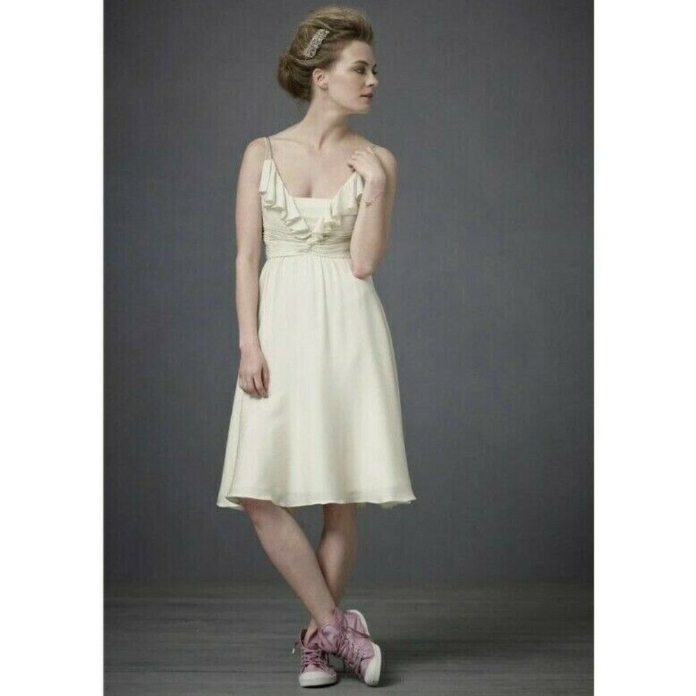 NWOT BHLDN Quilaree Ivory Silk Couplet Dress 2